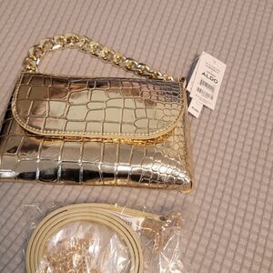 ALDO Gold Croc-Embossed Women's Bag
